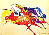 Leroy Neiman Into the Turn painting